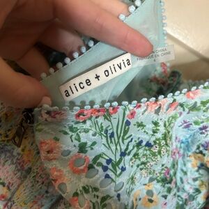 Alice + Olivia Floral Dress with Blue and Pink Accents